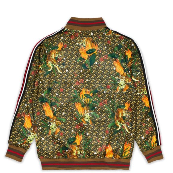 Reason Brand Tiger Print Monogram Track Set Tracksuit 2 Piece - Picture 3 of 8